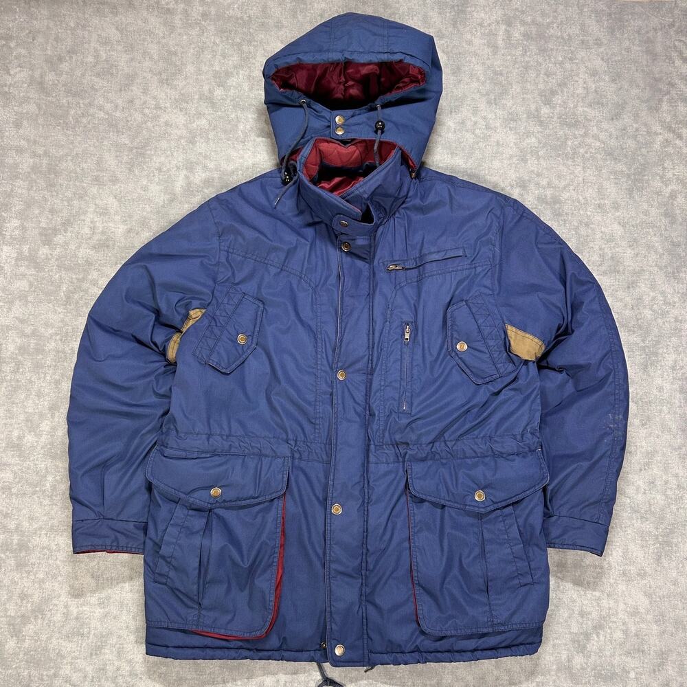 Vintage Brittania Field Jacket Mens XL Insulated Hooded Utility Parka 80s 90s